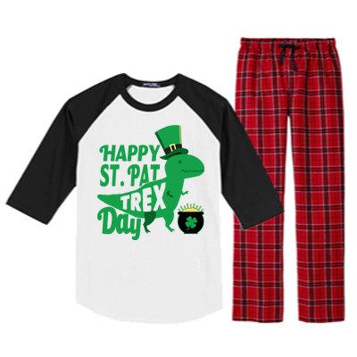 Happy St. Patrick's Pat T-Rrex Day Raglan Sleeve Pajama Set