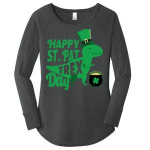 Happy St. Patrick's Pat T-Rrex Day Women's Perfect Tri Tunic Long Sleeve Shirt