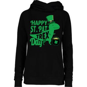 Happy St. Patrick's Pat T-Rrex Day Womens Funnel Neck Pullover Hood