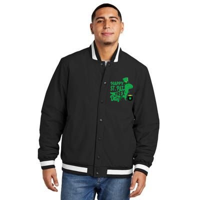 Happy St. Patrick's Pat T-Rrex Day Insulated Varsity Jacket