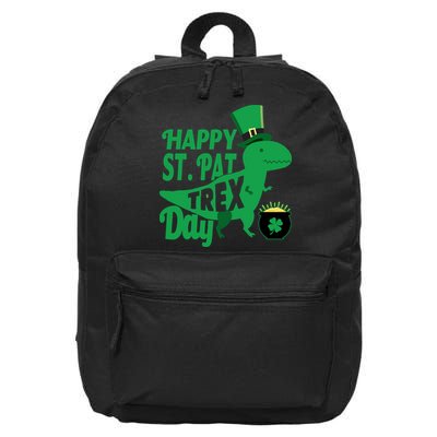 Happy St. Patrick's Pat T-Rrex Day 16 in Basic Backpack
