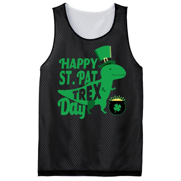 Happy St. Patrick's Pat T-Rrex Day Mesh Reversible Basketball Jersey Tank