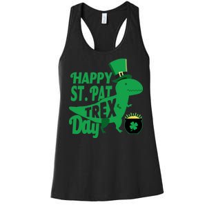 Happy St. Patrick's Pat T-Rrex Day Women's Racerback Tank