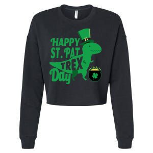 Happy St. Patrick's Pat T-Rrex Day Cropped Pullover Crew