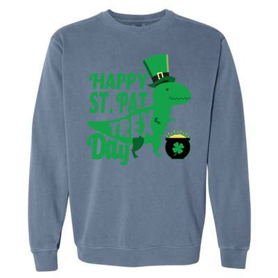 Happy St. Patrick's Pat T-Rrex Day Garment-Dyed Sweatshirt