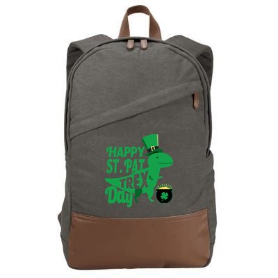 Happy St. Patrick's Pat T-Rrex Day Cotton Canvas Backpack