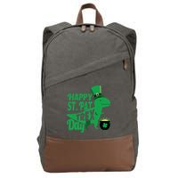 Happy St. Patrick's Pat T-Rrex Day Cotton Canvas Backpack