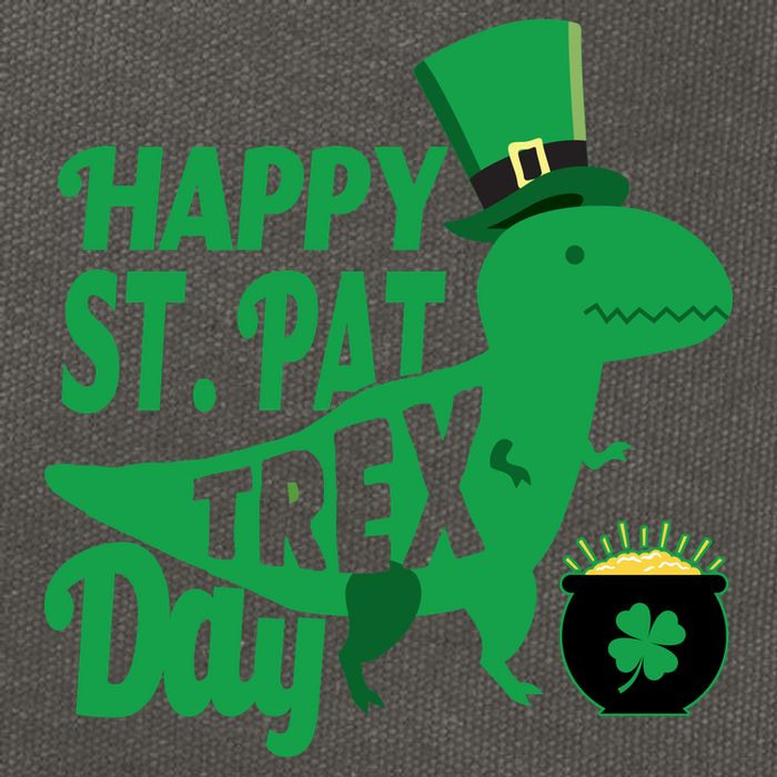 Happy St. Patrick's Pat T-Rrex Day Cotton Canvas Backpack