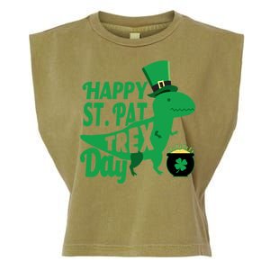 Happy St. Patrick's Pat T-Rrex Day Garment-Dyed Women's Muscle Tee