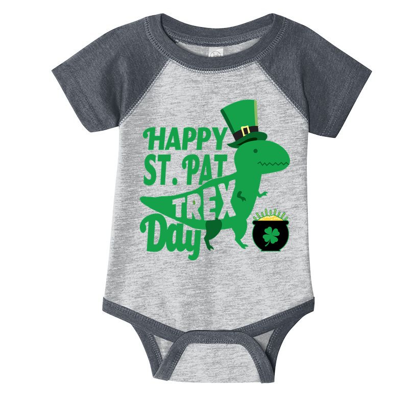 Happy St. Patrick's Pat T-Rrex Day Infant Baby Jersey Bodysuit