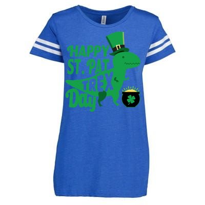 Happy St. Patrick's Pat T-Rrex Day Enza Ladies Jersey Football T-Shirt