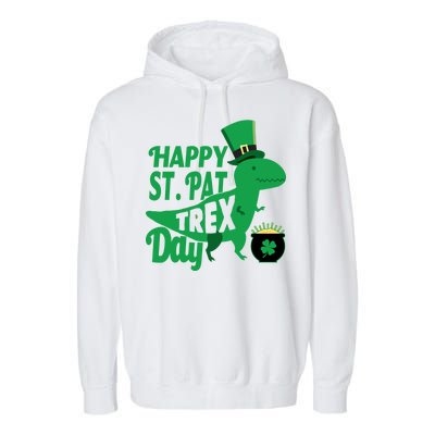 Happy St. Patrick's Pat T-Rrex Day Garment-Dyed Fleece Hoodie