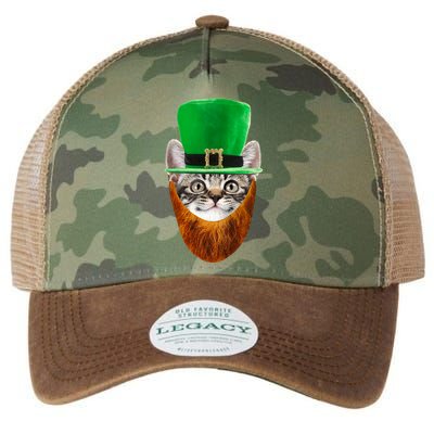 Happy St Catrick's Day Funny Cat Ginger Beard St Patrick's Day Legacy Tie Dye Trucker Hat