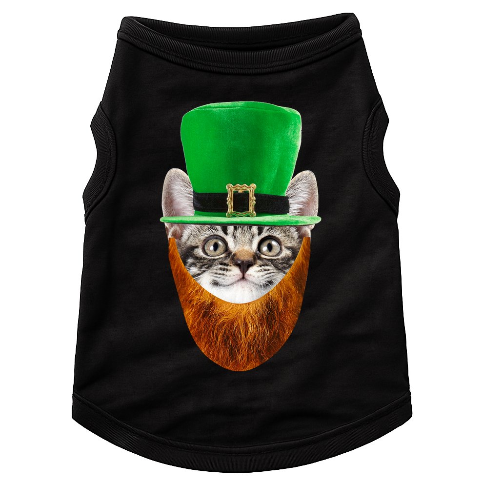 Happy St Catrick's Day Funny Cat Ginger Beard St Patrick's Day Doggie Tank
