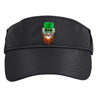 Happy St Catrick's Day Funny Cat Ginger Beard St Patrick's Day Adult Drive Performance Visor