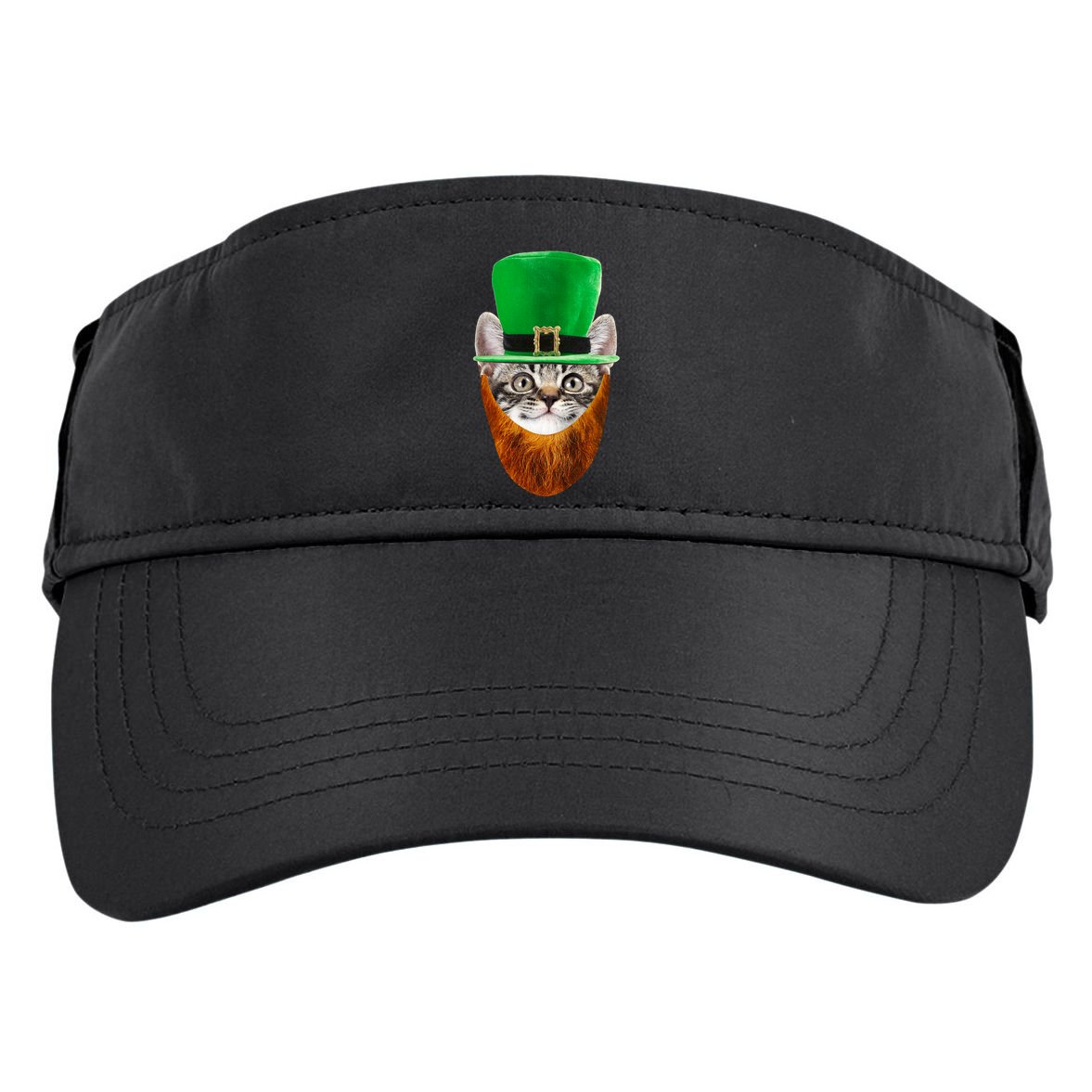 Happy St Catrick's Day Funny Cat Ginger Beard St Patrick's Day Adult Drive Performance Visor