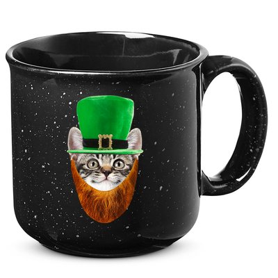 Happy St Catrick's Day Funny Cat Ginger Beard St Patrick's Day 15oz Campfire Ceramic Mug