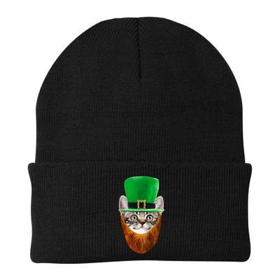 Happy St Catrick's Day Funny Cat Ginger Beard St Patrick's Day Beanie
