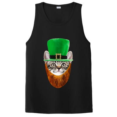 Happy St Catrick's Day Funny Cat Ginger Beard St Patrick's Day PosiCharge Competitor Tank