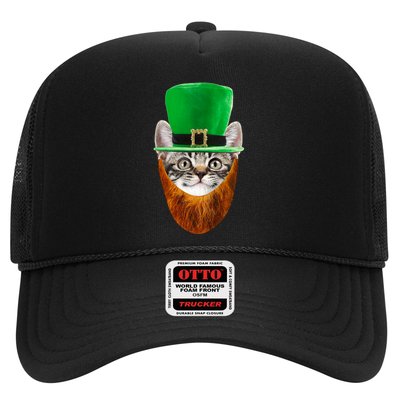 Happy St Catrick's Day Funny Cat Ginger Beard St Patrick's Day Trucker Hat