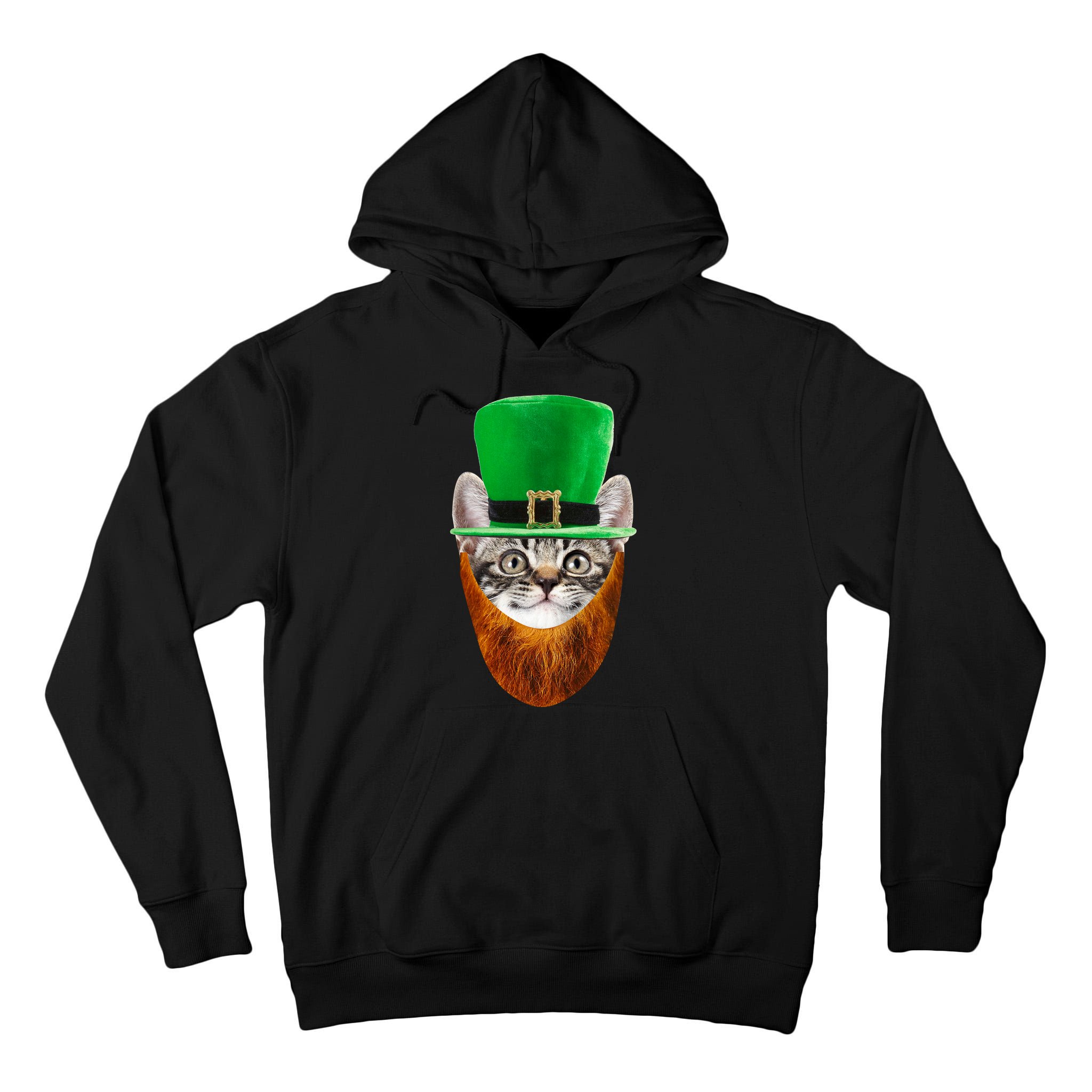 Happy St Catrick's Day Funny Cat Ginger Beard St Patrick's Day Tall Hoodie