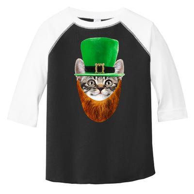 Happy St Catrick's Day Funny Cat Ginger Beard St Patrick's Day Toddler Fine Jersey T-Shirt