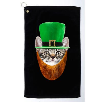 Happy St Catrick's Day Funny Cat Ginger Beard St Patrick's Day Golf Towel