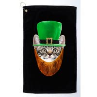 Happy St Catrick's Day Funny Cat Ginger Beard St Patrick's Day Golf Towel