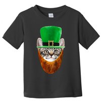 Happy St Catrick's Day Funny Cat Ginger Beard St Patrick's Day Toddler T-Shirt