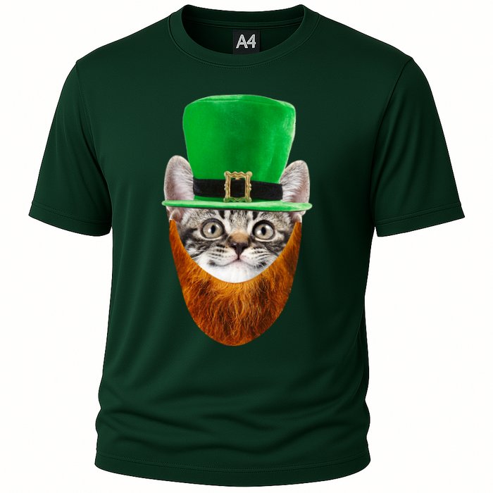 Happy St Catrick's Day Funny Cat Ginger Beard St Patrick's Day Performance Shirt