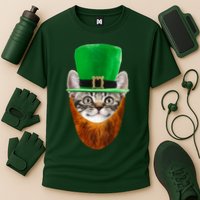 Happy St Catrick's Day Funny Cat Ginger Beard St Patrick's Day Performance Shirt