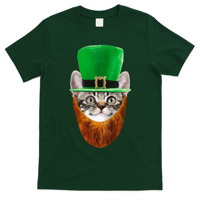 Happy St Catrick's Day Funny Cat Ginger Beard St Patrick's Day T-Shirt