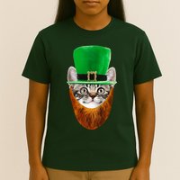 Happy St Catrick's Day Funny Cat Ginger Beard St Patrick's Day T-Shirt