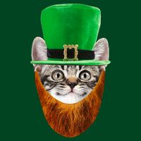 Happy St Catrick's Day Funny Cat Ginger Beard St Patrick's Day Tall Sweatshirt