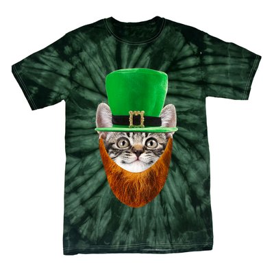 Happy St Catrick's Day Funny Cat Ginger Beard St Patrick's Day Tie-Dye T-Shirt