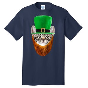 Happy St Catrick's Day Funny Cat Ginger Beard St Patrick's Day Tall T-Shirt