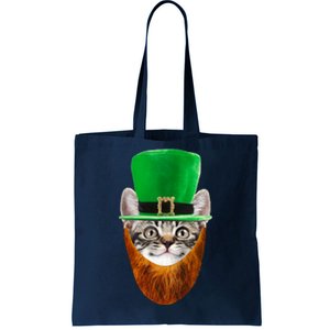 Happy St Catrick's Day Funny Cat Ginger Beard St Patrick's Day Tote Bag