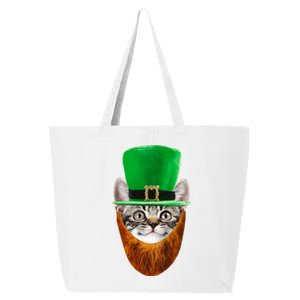 Happy St Catrick's Day Funny Cat Ginger Beard St Patrick's Day 25L Jumbo Tote