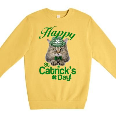 Happy St Catrick's Day Irish Cat Premium Crewneck Sweatshirt