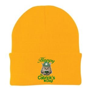 Happy St Catrick's Day Irish Cat Knit Cap Winter Beanie