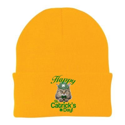 Happy St Catrick's Day Irish Cat Knit Cap Winter Beanie