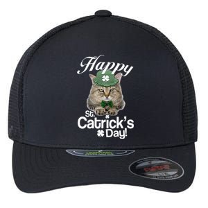 Happy St Catrick's Day Irish Cat Flexfit Unipanel Trucker Cap