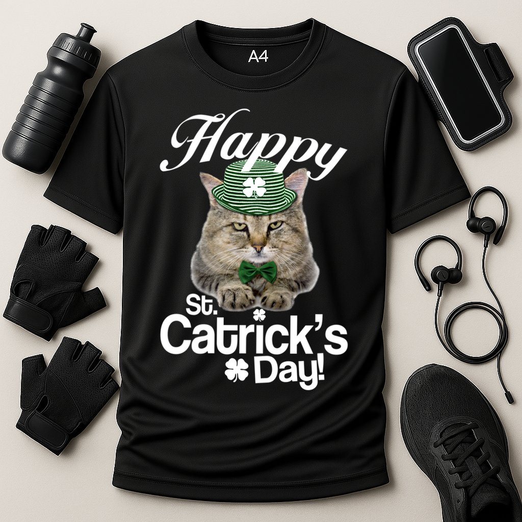Happy St Catrick's Day Irish Cat Performance Shirt