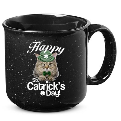 Happy St Catrick's Day Irish Cat 15oz Campfire Ceramic Mug