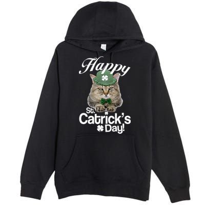 Happy St Catrick's Day Irish Cat Premium Pullover Hoodie