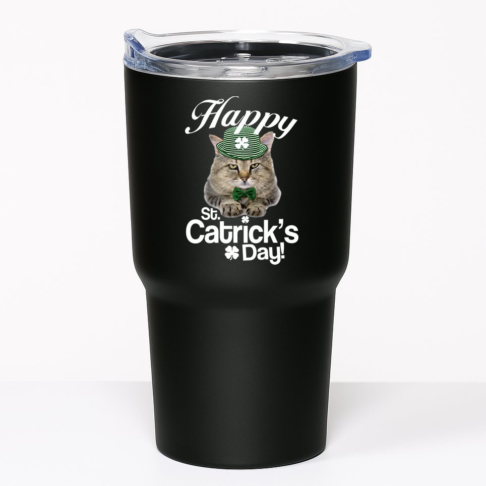 Happy St Catrick's Day Irish Cat Tumbler