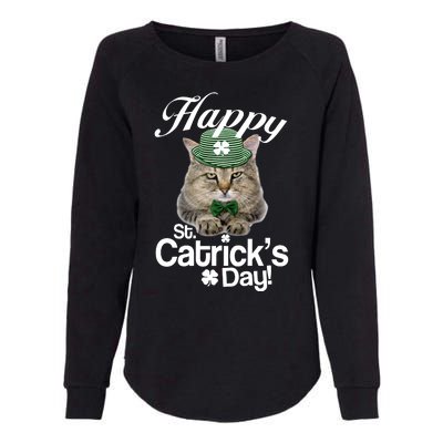 Happy St Catrick's Day Irish Cat Womens California Wash Sweatshirt