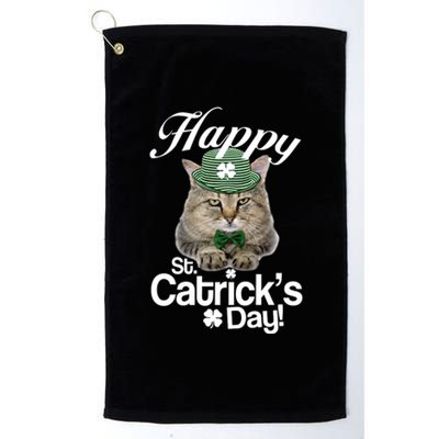 Happy St Catrick's Day Irish Cat Platinum Collection Golf Towel