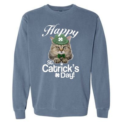 Happy St Catrick's Day Irish Cat Garment-Dyed Sweatshirt