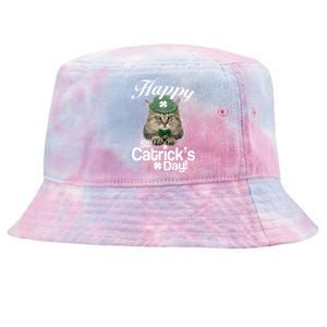 Happy St Catrick's Day Irish Cat Tie-Dyed Bucket Hat